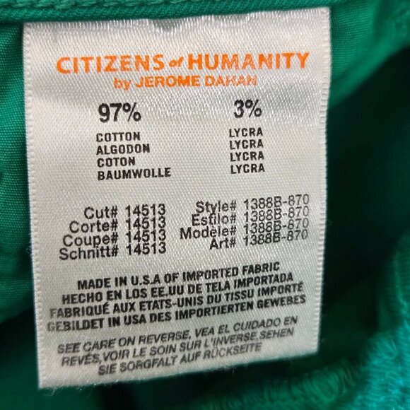 Citizens of Humanity Size 29 Thompson Jeans Medium Rise 29" Skinny Green - Picture 9 of 16